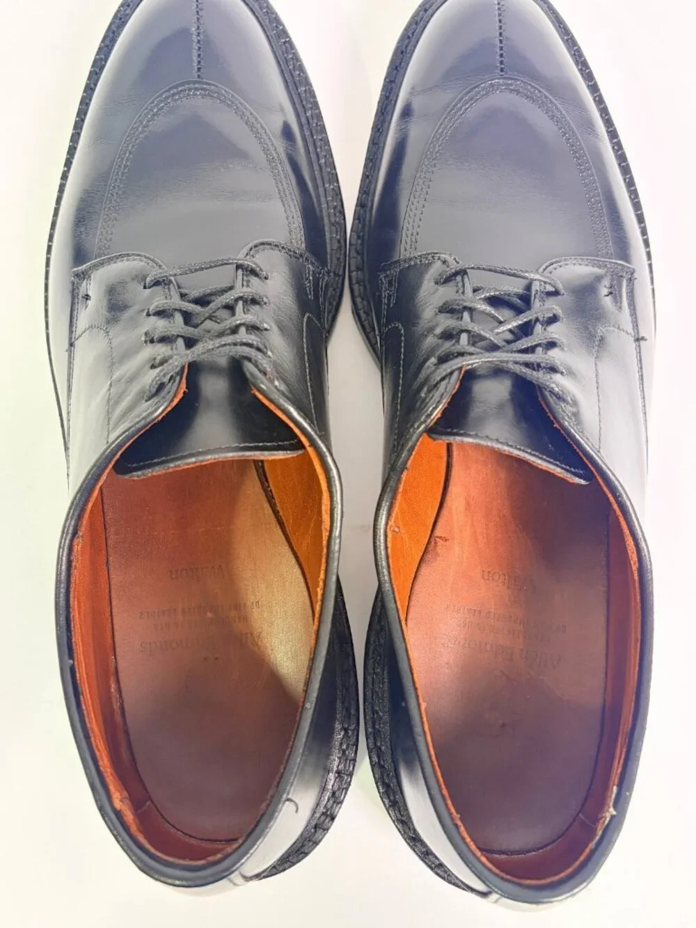Allen Edmonds Walton Split Toe Derby Black Mens 10 B Leather Shoes